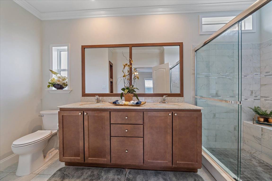 Primary bathroom with double vanity